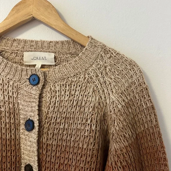 THE GREAT. The Dusk Cardigan in Marled Sunset | Size 0 / XS - Picture 6 of 14